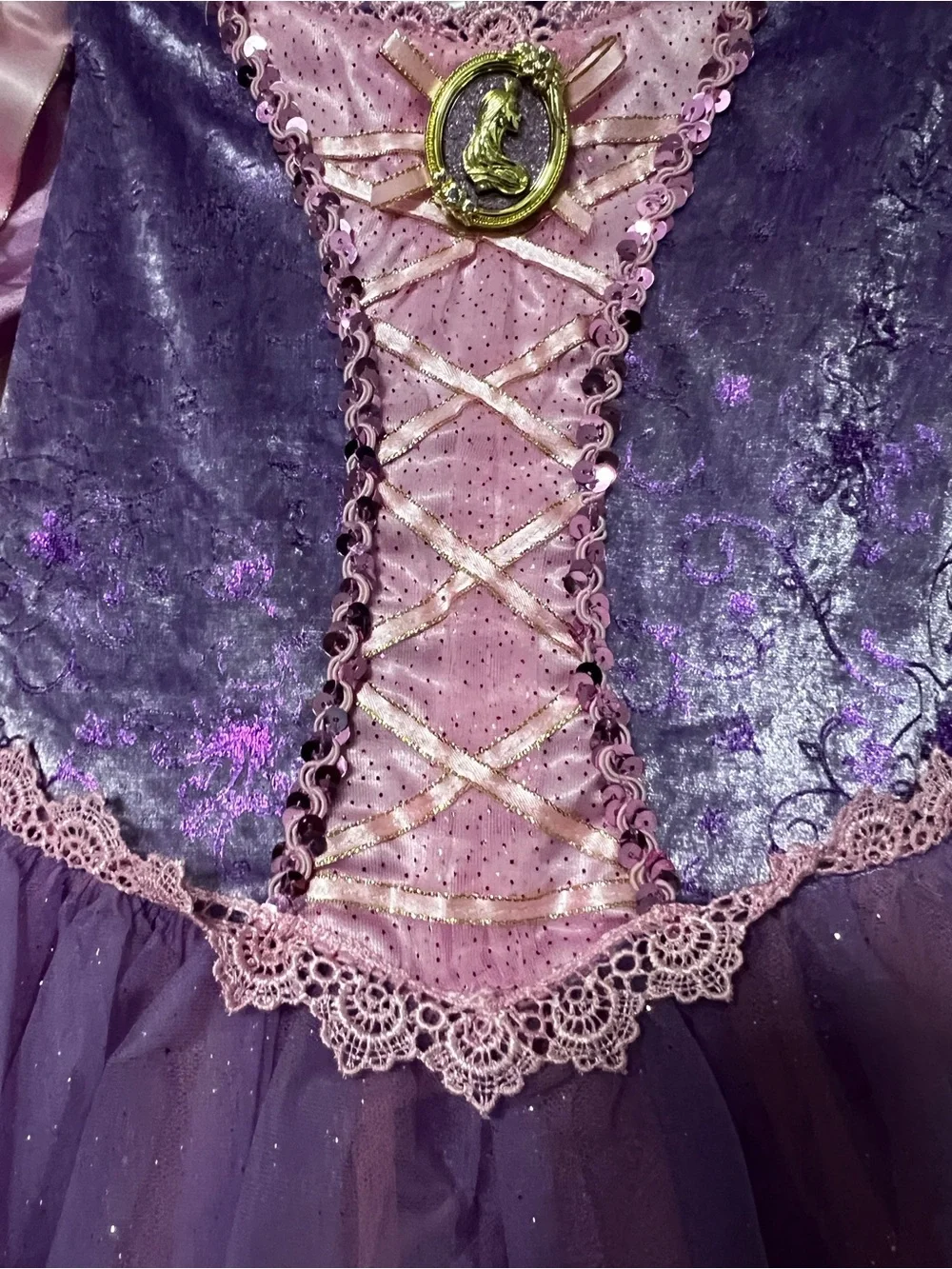 Disney Store Rapunzel Tangled Princess Costume Dress Purple Girls Size 9/10